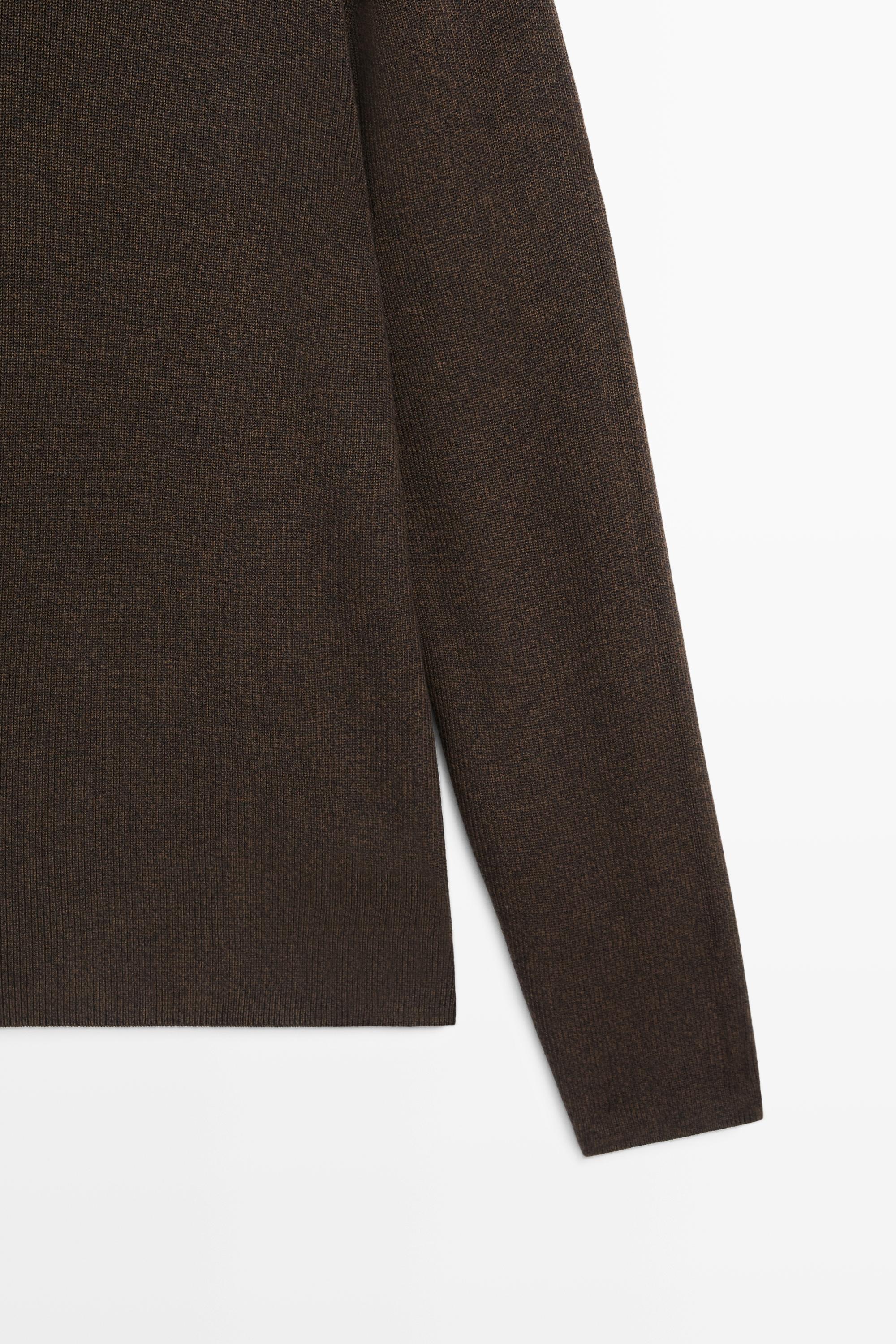 Pull col rond mouliné en pur coton